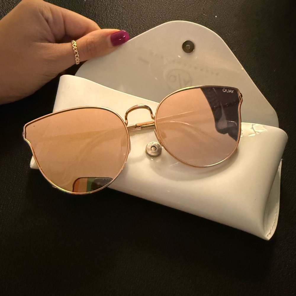 Quay Australia Pink/Gold Sunglasses for Women